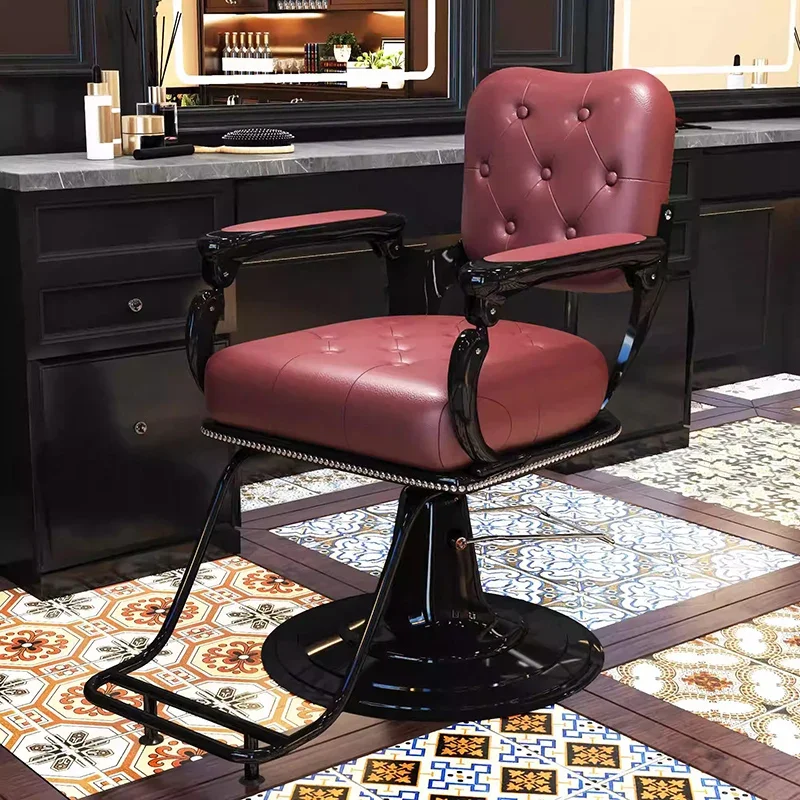 Hairdresser Chair Professional Barber Chairs Shop Armchair Beauty Salon Barbershop Wheels Luxury Barbers Rotating Wash Silla