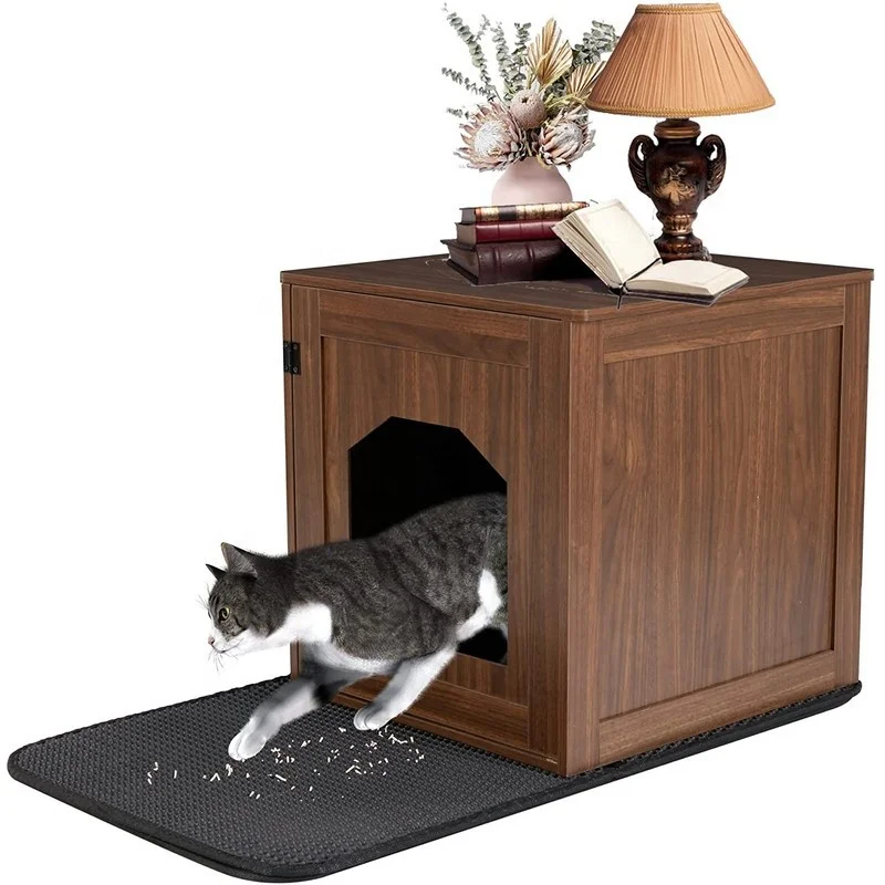 

Cat Litter Box Enclosure Hidden Litter Box Furniture Indoor Wooden Cat House