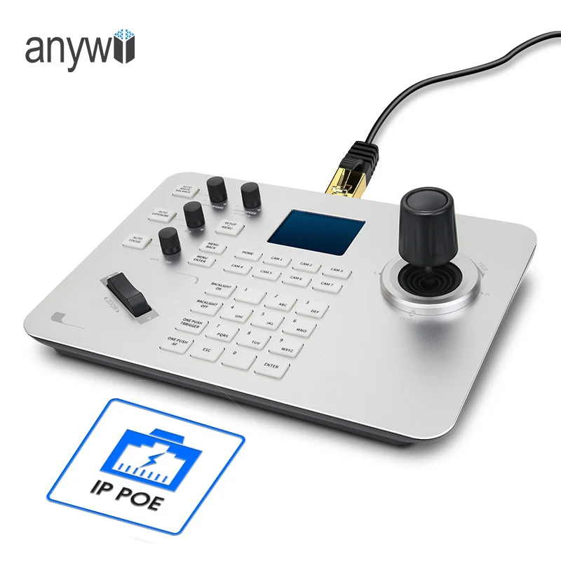 Anywii Controller for POE PTZ Camera RS232/485 Joystick Keyboard Controller Kit for Conference Camera Live Stream Broadcasting