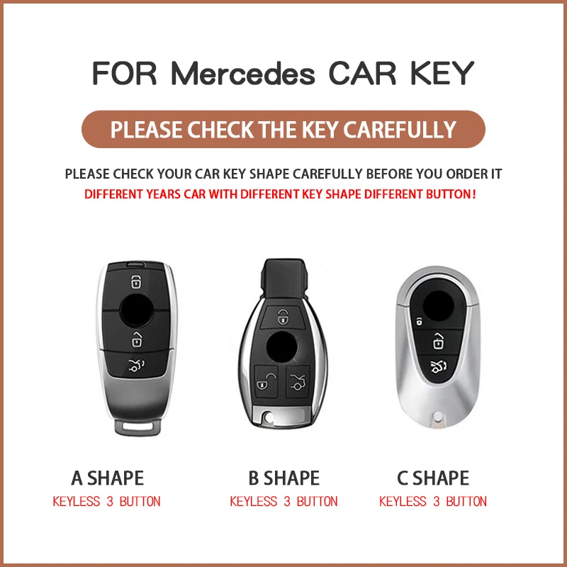 Car Key Case Cover for Mercedes Benz GLS C Class AMG GLK EQS EQC GLA S400 S500 S580 S680 C200 C220d GLS300 GLk300 E200 GT50 GLE