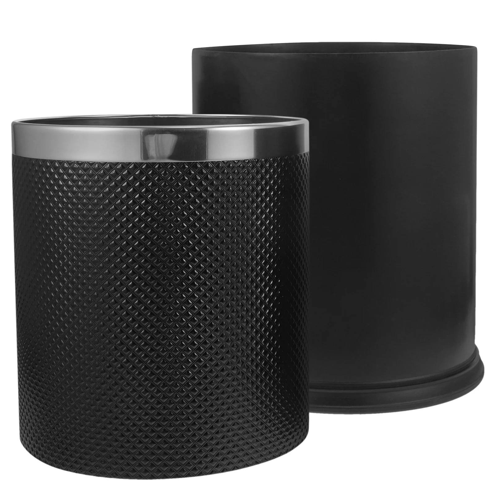 

Plastic Trash Can Large Capacity Press Ring Design Odor Leak Proof Open Top Household Garbage Bin for Kitchen Bathroom Office