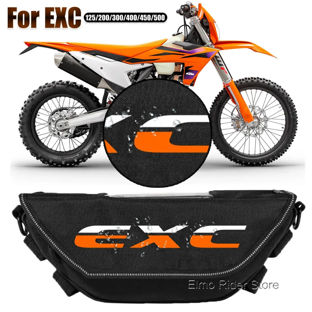 

Для exc 125 200 250 300 400 450 500 Водонепроницаемая сумка на руль мотоцикла Дорожная сумка Сумка для хранения Экран GPS