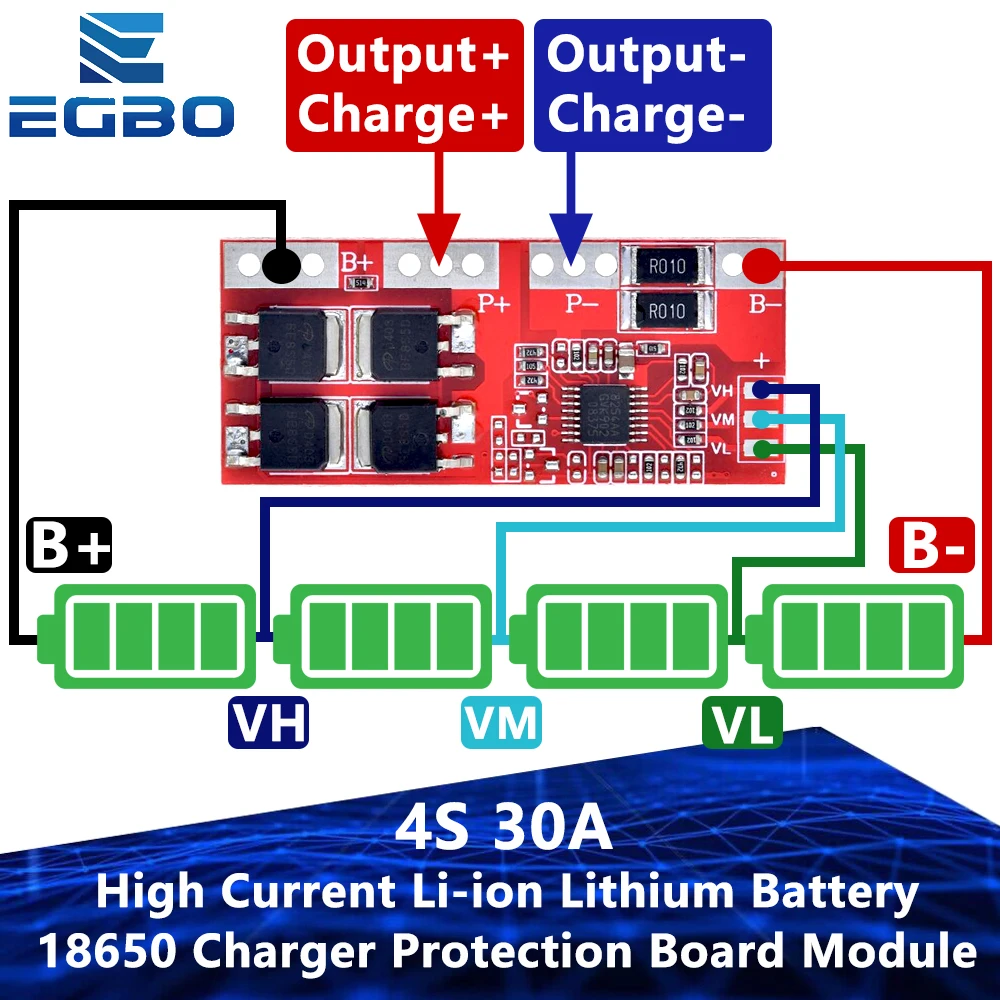 1~10PCS 4S 30A High Current Li-ion Lithium Battery 18650 Charger Protection Board Module 16.8V Overcharge Over Short Circuit