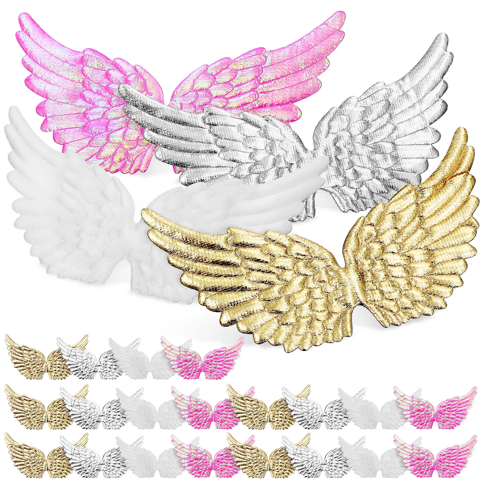 

24Pcs Angel Wing Ornament Premium Cloth Mini Wings for DIY Crafts Costume Backpack Decorative Accessories Glitter