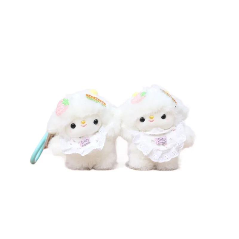 ليتل الأغنام البيضاء قلادة لطيف ألعاب من نسيج مخملي دمية صغيرة الأغنام حقيبة معلقة زخرفة دمية المفاتيح القماش دمية