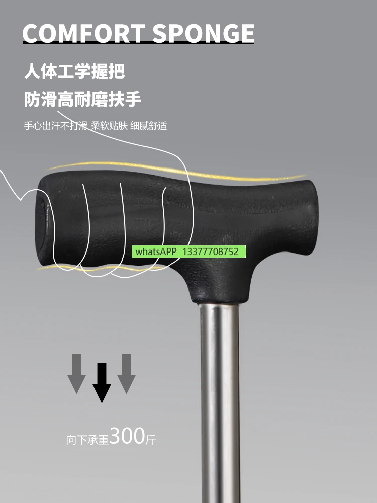 Elderly Crutch Stool Non-Slip Cane Walking Stick Foldable and Portable Seat Elderly Chair Crutch Cane with Stool.