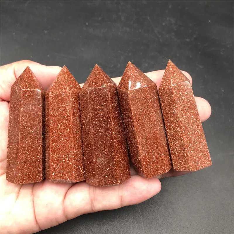 1000g Bulk wholesale red gold sand stone wands crystal point for home decoration