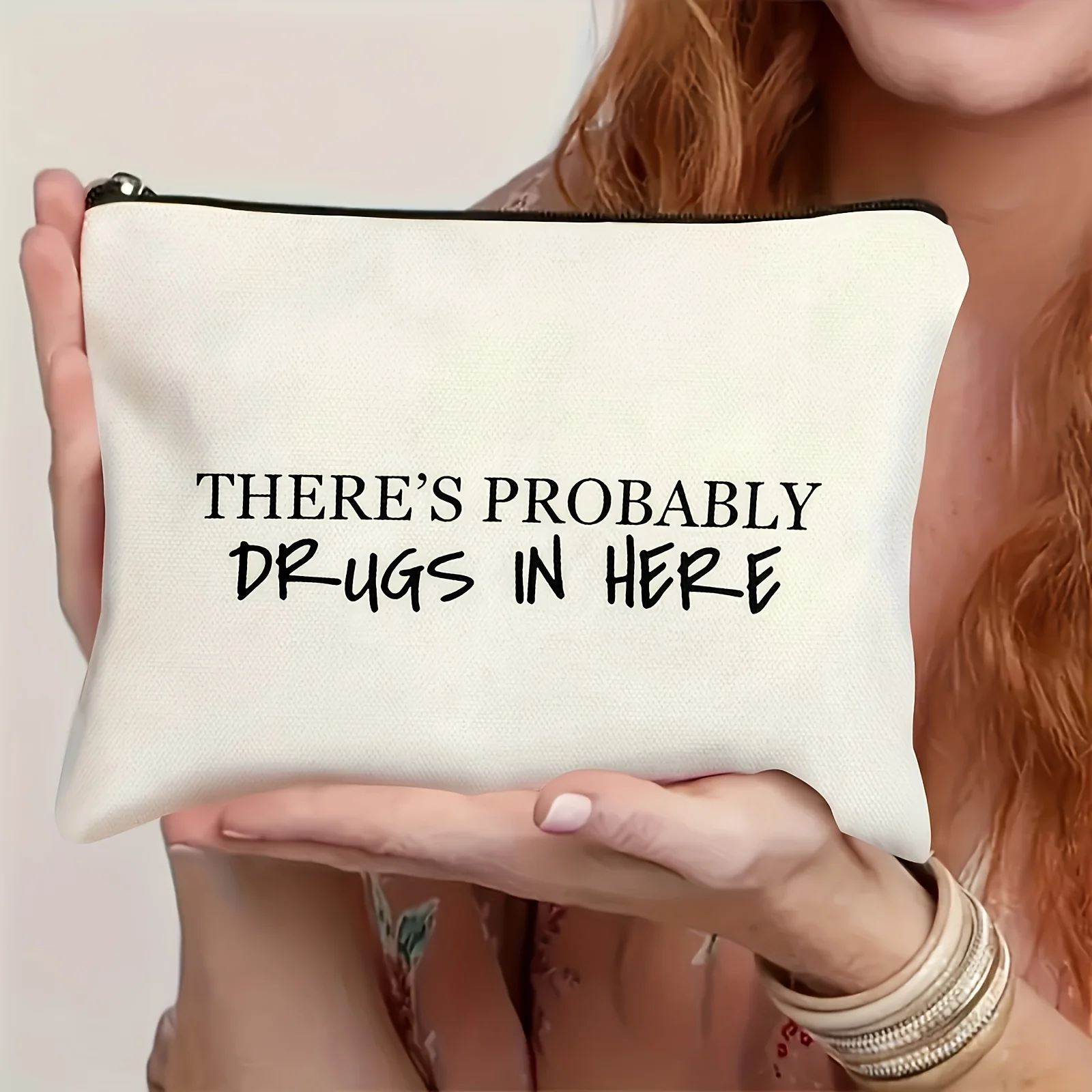 Funny Medication Bag Probably Drugs Zipper Pouch Casual Style Unlined Random Printing Tsa Approved Ideal Gift for Daught