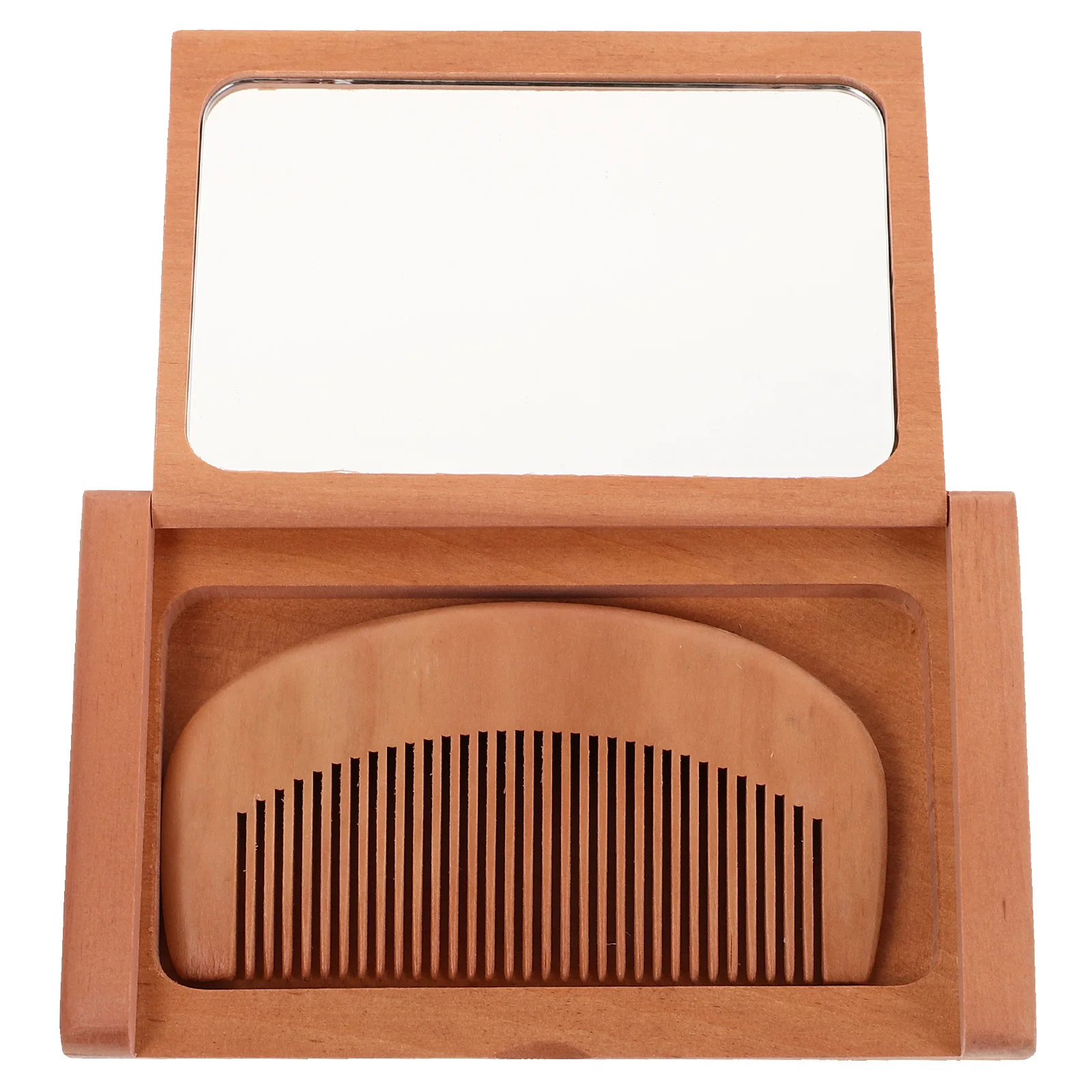 Houten opvouwbare spiegel H Compact Pocket Mini make-upspiegels Opvouwbaar houten frame Vintage make-up Duidelijkheid Vakmanschap Klein