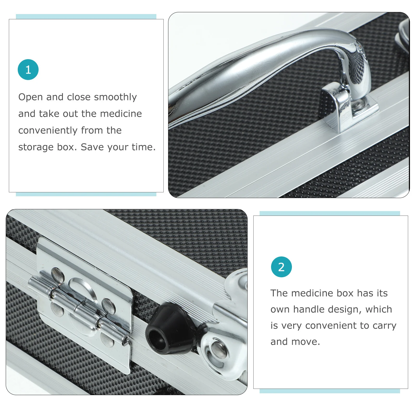 

1pcs Tool Box Aluminum Alloy Portable Medicine Storage Case For Home Office Travel First Aid Kit Household Organizer Container