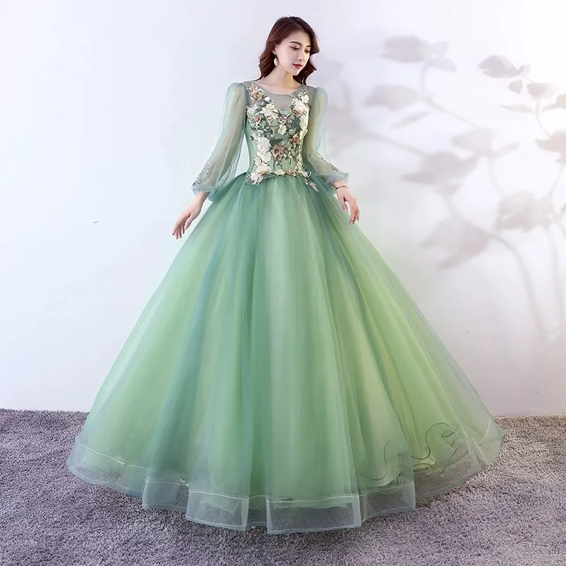 

European and American Caisha New Vocal Student Art Exam Chorus Solo Performance Dress for Women, Puffy Skirt, Long Evening Dress