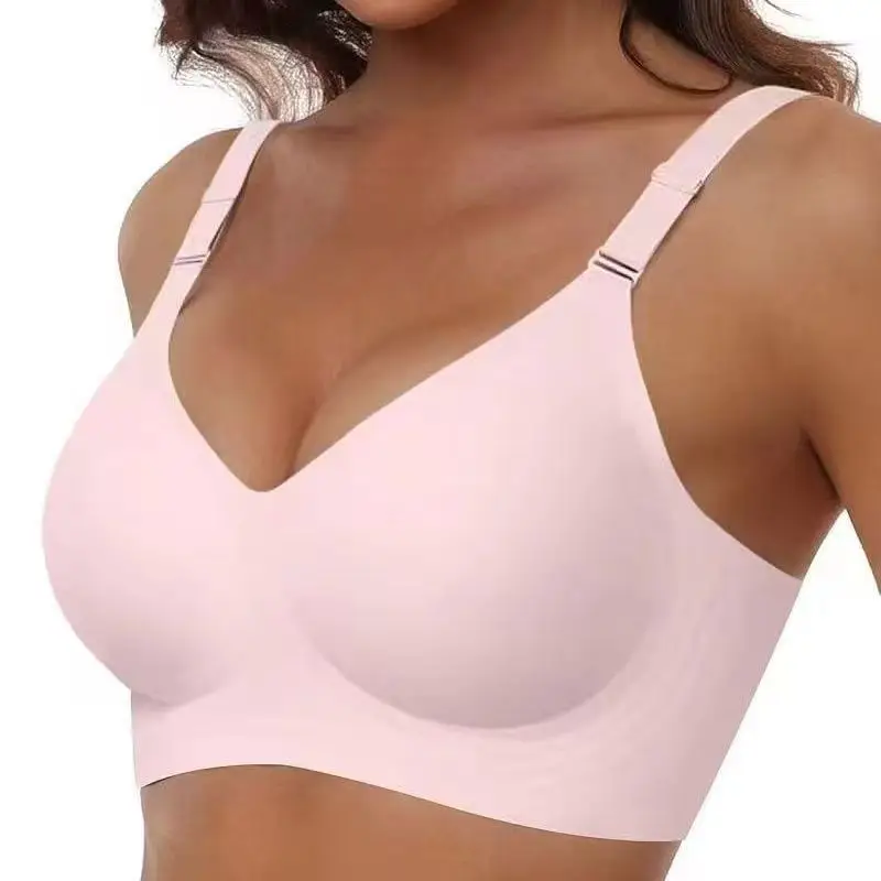 Abnehmbarer Damen-BH mit doppelten Trägern, Push-up-Stil, dünner BH für Damen, geformte Körbchen, ohne Bügel, verstellbar, leicht, schlicht, Mädchen-BH