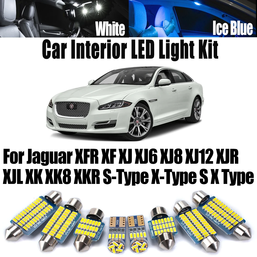 Canbus For Jaguar XFR XF XJ XJ6 XJ8 XJ12 XJR XJL XK XK8 XKR S-Type X-Type S X Type Car Ceiling Bulb LED Interior Dome Light Kit