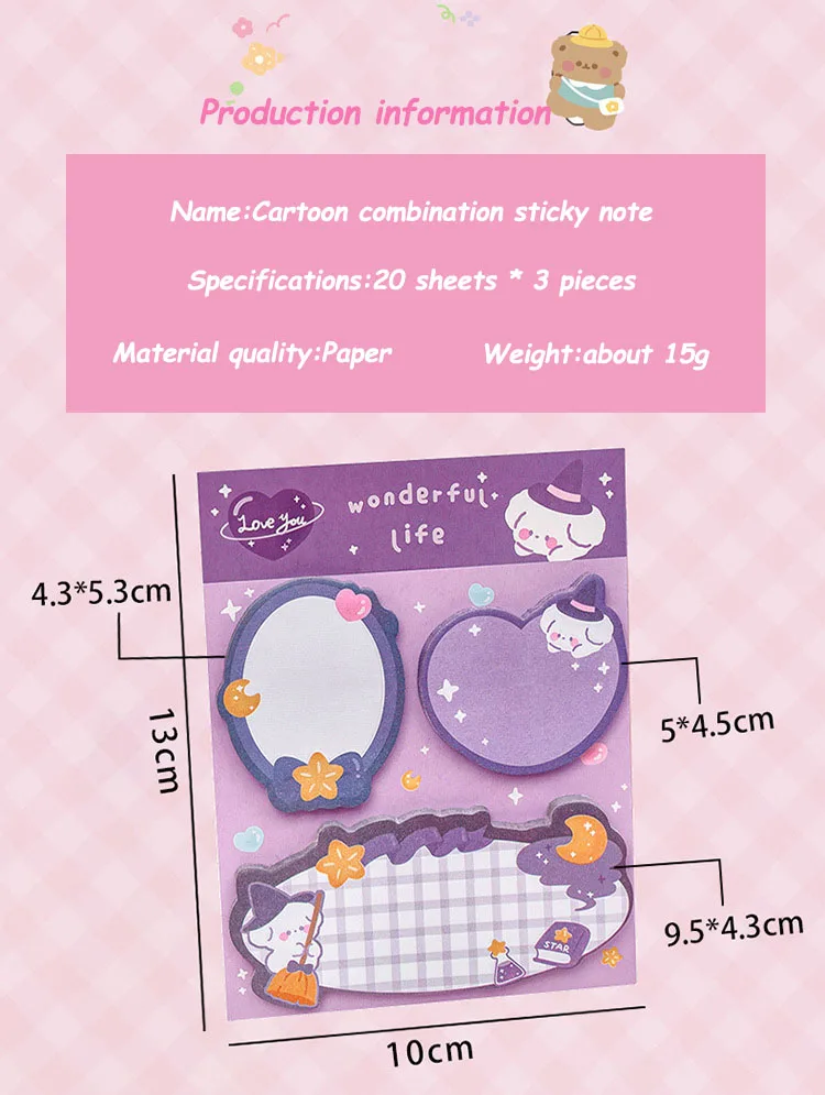 Original Cartoon Combination Post-it Notes Ins Creative Message N-time Sticker Student Cute Hand Account Post-it Paper