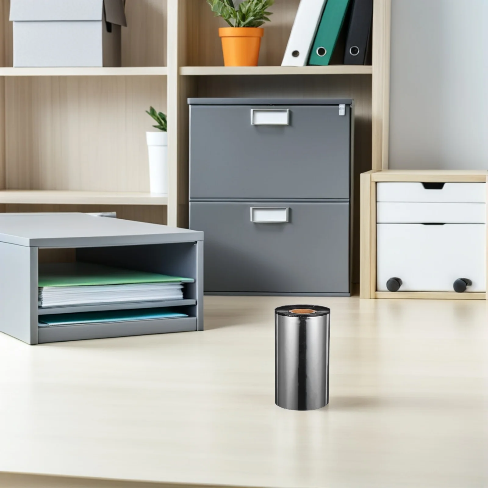 1 لفة الشمع الحراري نقل الشريط تسميات الطباعة الحرارية 110 مللي متر X 300 متر شريط طابعة ملصقات الأكواد الشريطية لتخزين الشحن