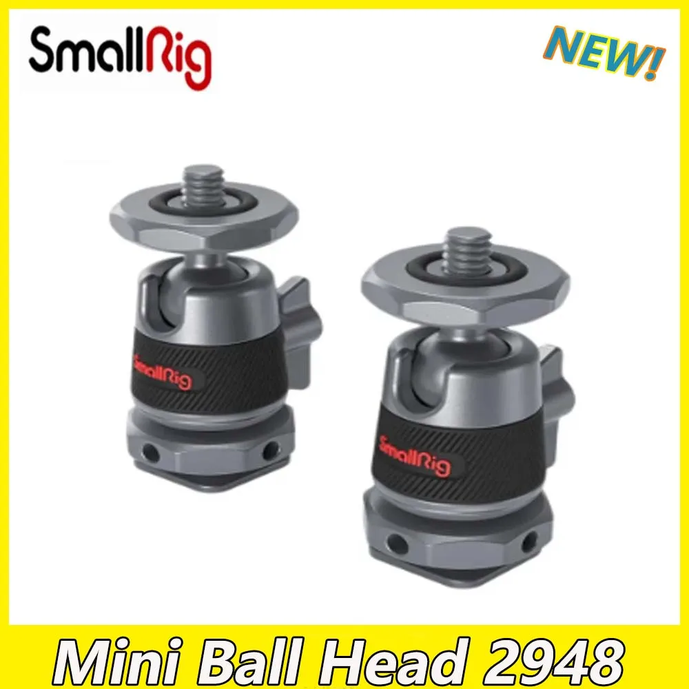 SmallRig 1/2 PCS Mini Ball Head with Removable Cold Shoe Mount Mounts Monitor Lights and Video Accessories to the Camera 2948