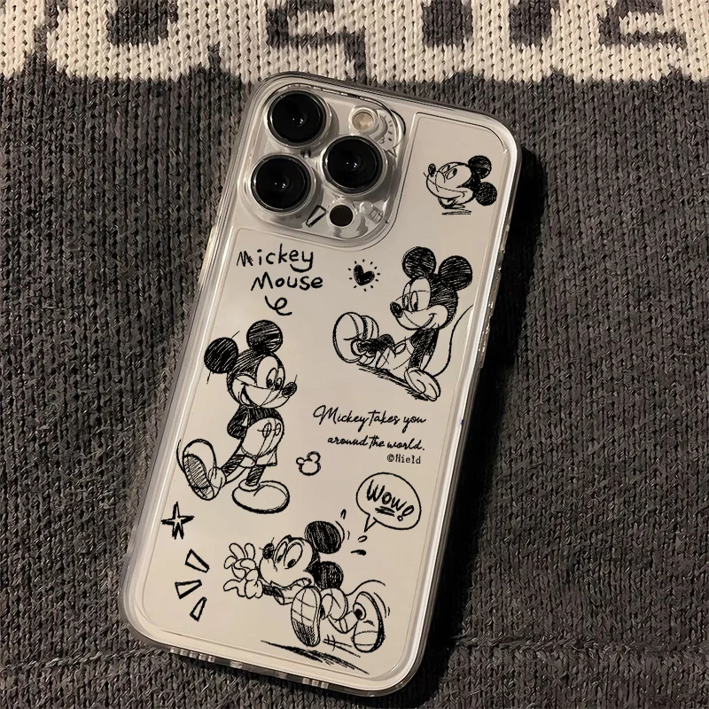 Disney Mickey Minnie Phone Case For OPPO Realme C67 C65 C63 C55 C53 C35 C30 C11 12 10 9 8 7 6 5 Pro Plus 4G 5G Transparent Cover