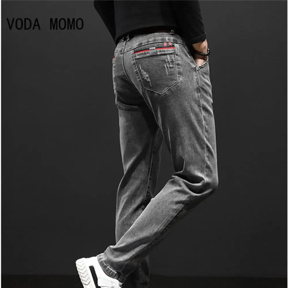 

Men's Classic Regular Fit Fleece Jeans Business Fashion Loose Casual Stretch Pants Male Brand Plus Velvet Padded Warm Trousers