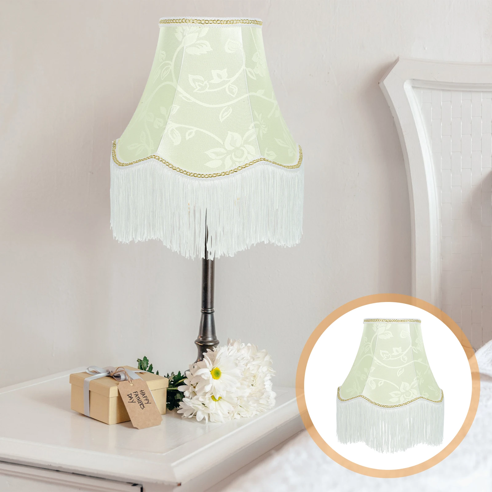

Cloth Lampshade Victorian Fringe Lamp Cover for Bedroom Living Room Study Room Table Lamp Vintage European Fabric Lampshade