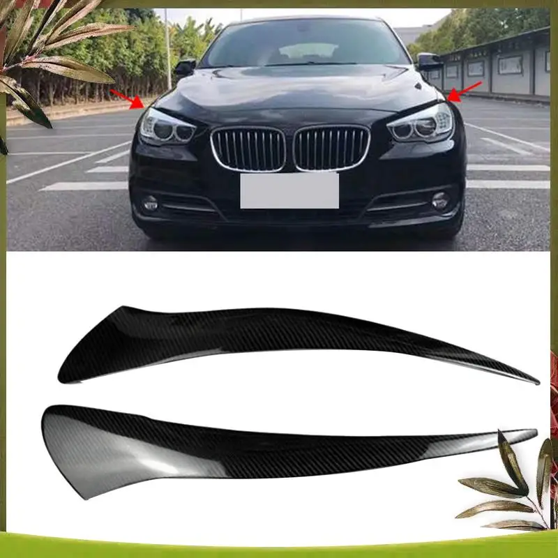 

Portable Front Headlight Cover Head Light Lamp Eyelid Eyebrow Trim For BMW 5 Series GT GT528 GT535 GT550 F07 Real Carbon Fiber P