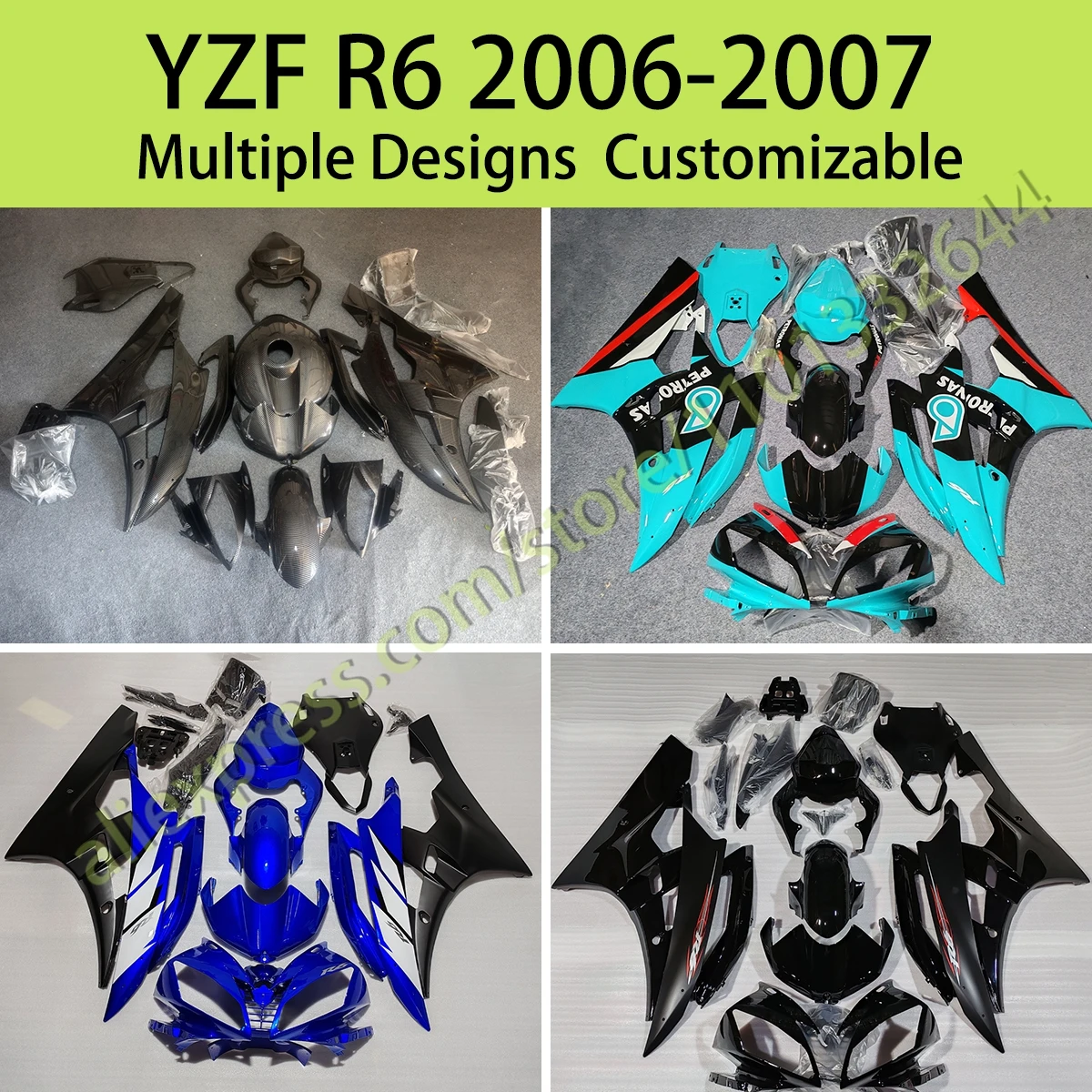 For Yamaha YZF R6 2006 2007 Motorcycle Fairing Set Bodywork Panel Kit Fit YZFR6 06 07 ABS Plastic Injection Fairings