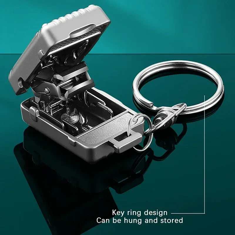  Exquisite Luggage Keychain Foldable Nail Cutter Stainless Steel Nail Clippers Rotary Toenail Fingernail Manicure Trimmer 