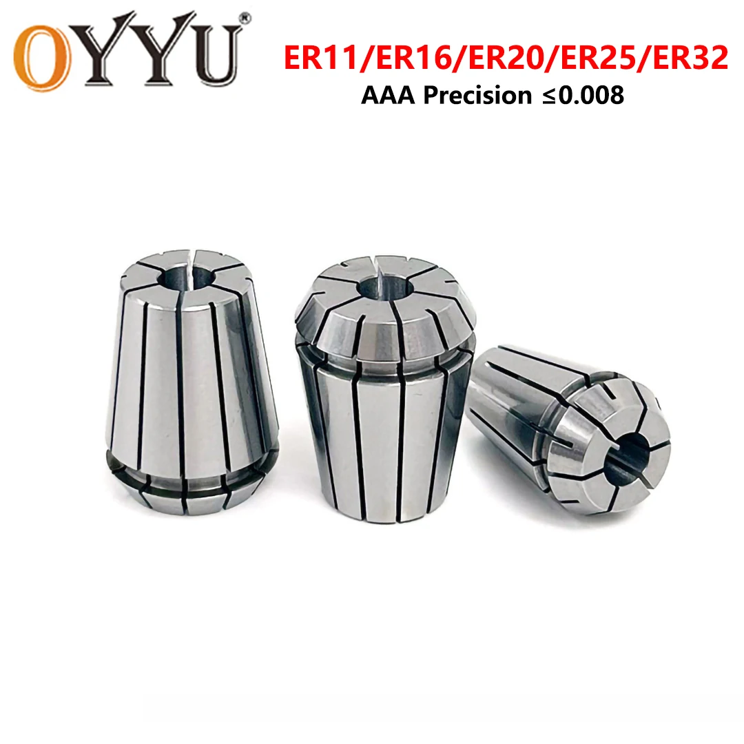 

OYYU Clamping Tool Drill ER11 ER16 ER20 ER25 ER32 1mm-20mm ER AAA 0.005 Spring Collet Chuck Tool Holder Extension Rod CNC Set