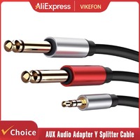 VIKEFON 3.5mm 1/8 TRS To Dual 6.35mm 1/4\
