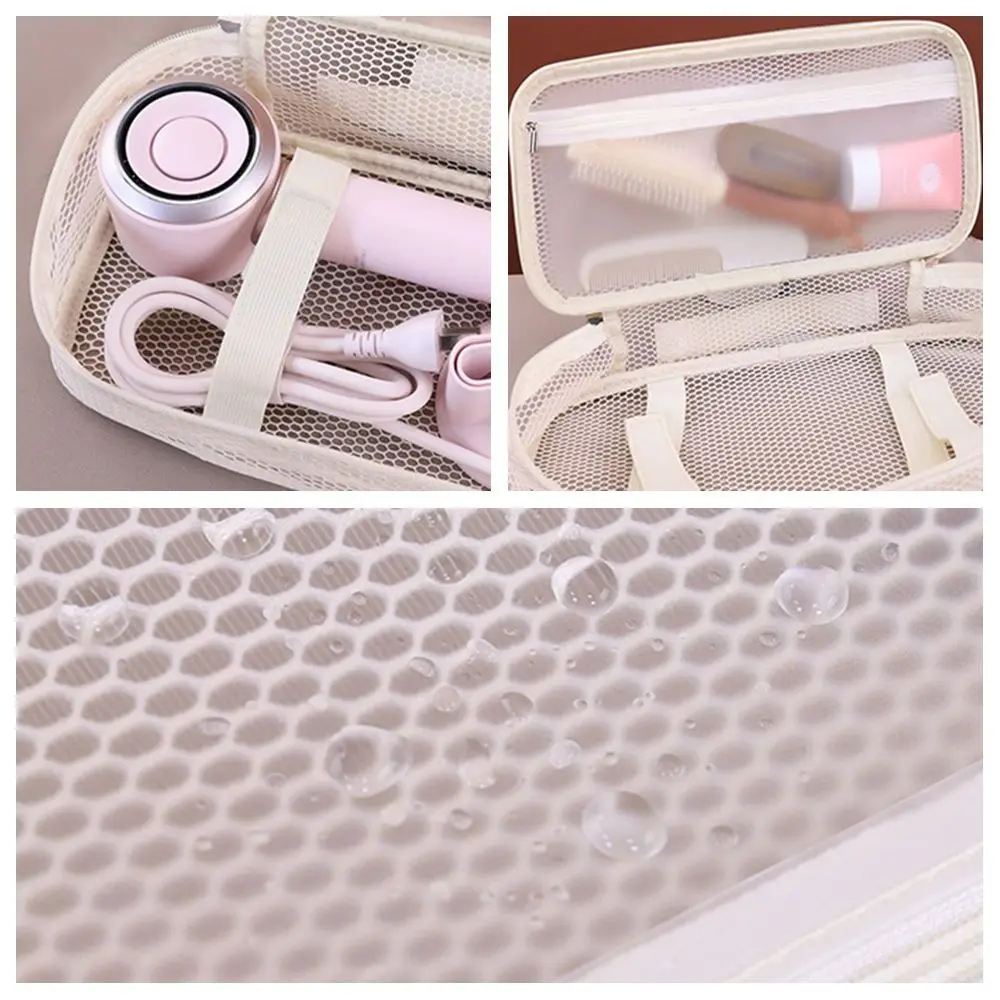 Simple Mesh Hair Dryer Storage Bag with Handle Dustproof Curler Storage Bag Large Capacity Hairstyles Tool Organizer Home