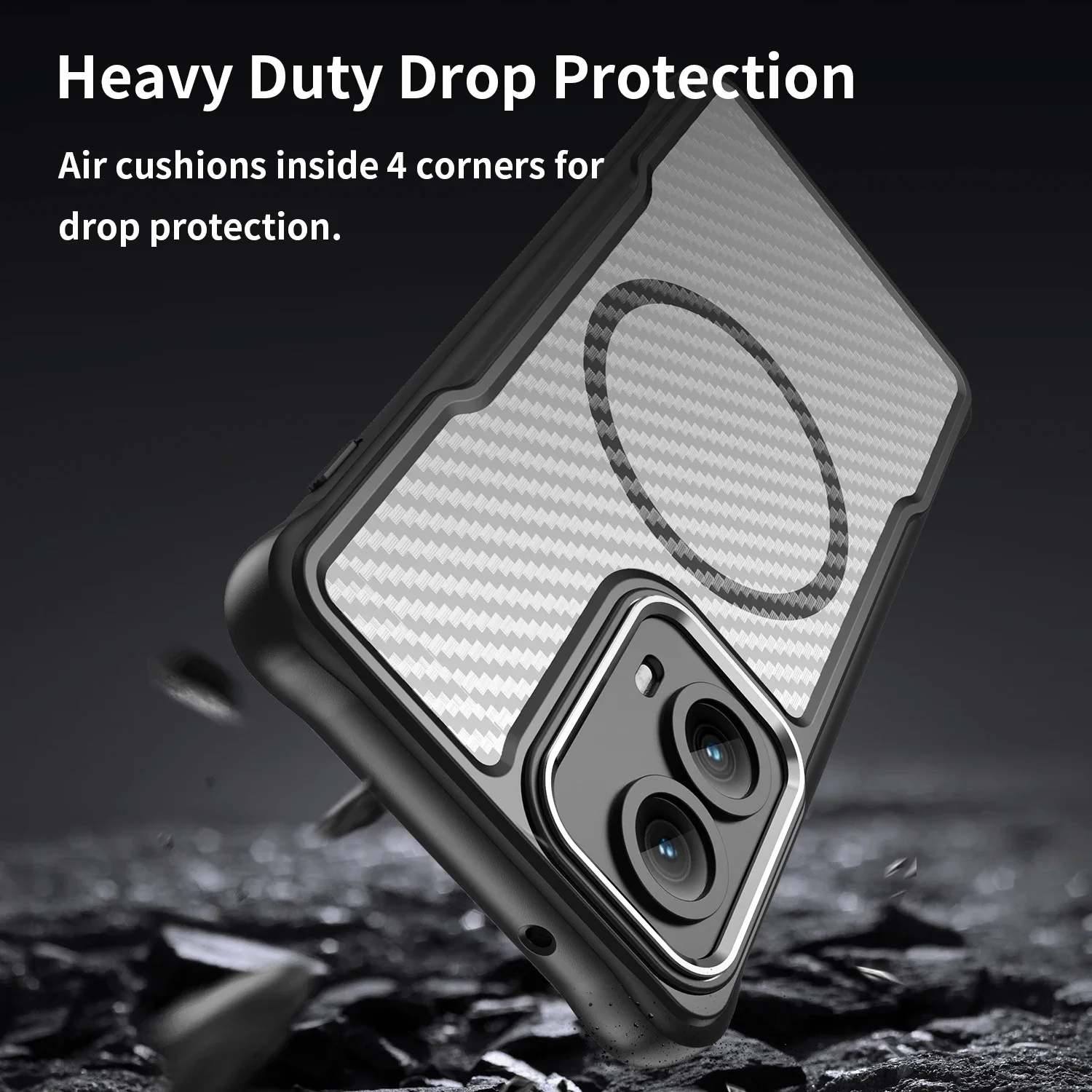 Magnetic Frosted Carbon Fiber Pattern TPU+PC Case For Motorola Moto Edge Motoedge 2024 5G ShockProof Alloy Lens Phone Cover