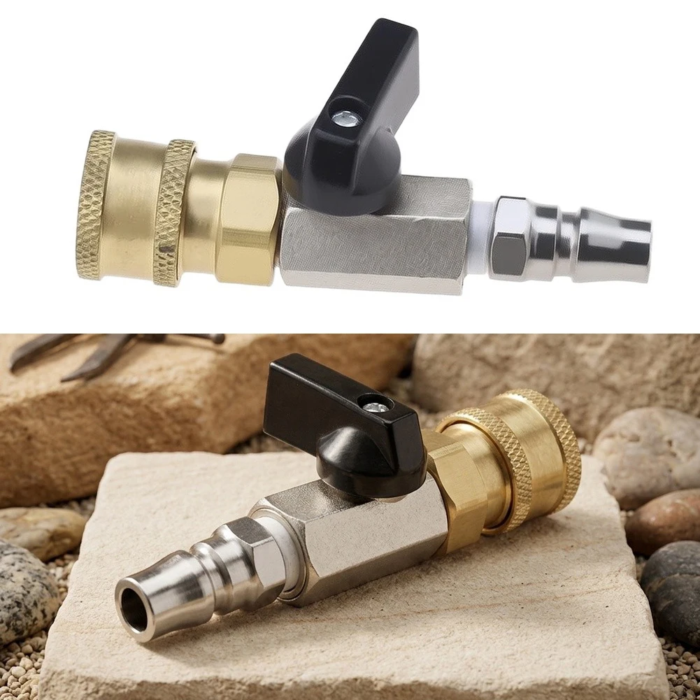 Quick Connect Brass Coupler G1/4 With Ball Valve Pneumatic Switch Valve Pneumatic Quick Coupling Quick Connect Fitting Valve