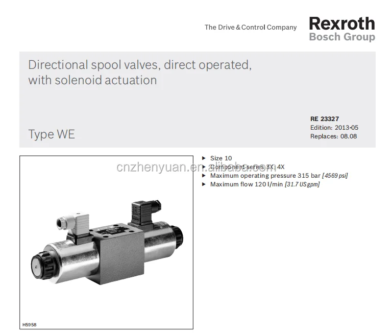 Detalle 4 de Electroválvula 4WE 4WE6 4WE6E 4WE6E61 4WE6E61B/CG24N9Z5L Hydraulic Solenoid Valve Hidráulica