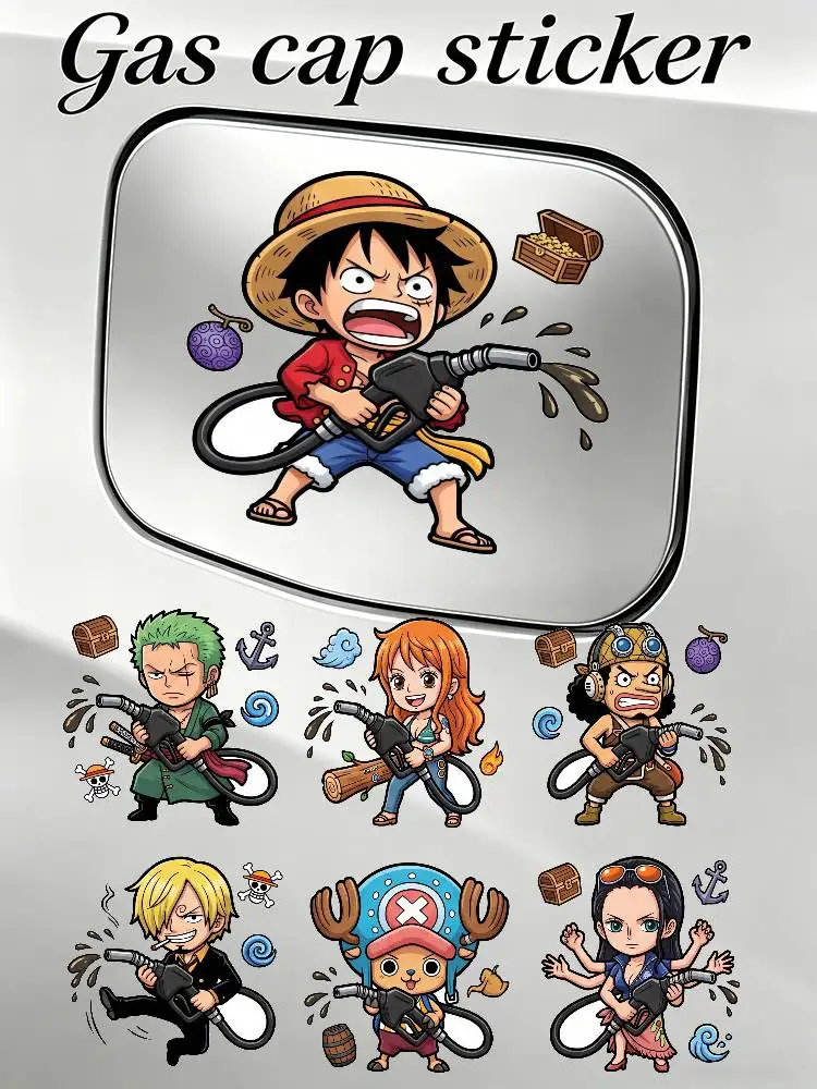 

Наклейка на крышку топливного бака автомобиля ONE PIECE LUFFY ZORO, универсальная наклейка на крышку топливного бака автомобиля