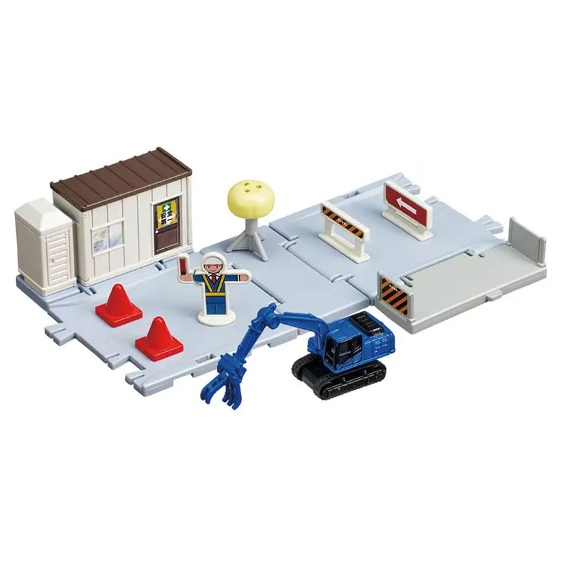 Tomica Town Road Construction Playset with Hydraulic Excavator and Traffic Cones Toy Gift for Children