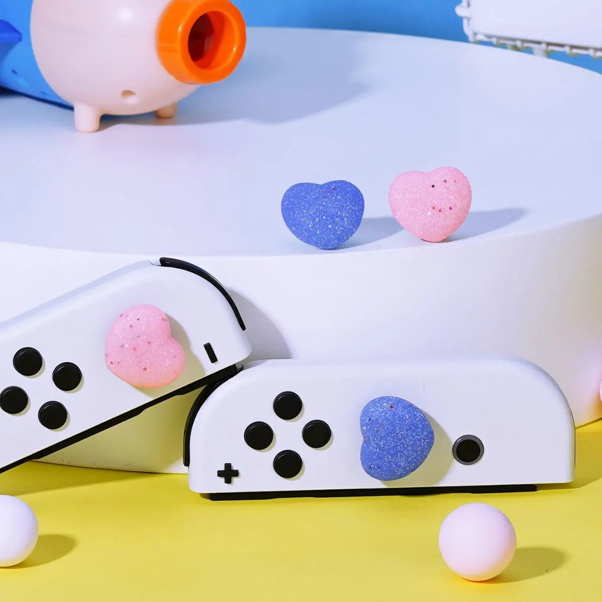 Nowa urocza silikonowa miękka uchwyt na kciuki z joystickiem obudowa ochronna do Switch Oled NS Lite Joy-con etui z drążkiem