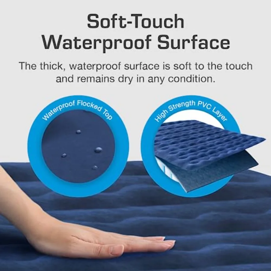 مرتبة هوائية مزدوجة مع مضخة مدمجة وسادة مرتفعة شديدة التحمل ومقاومة للثقب وسرير تفجير مقاوم للماء للتخييم في الهواء الطلق والمنزل #6