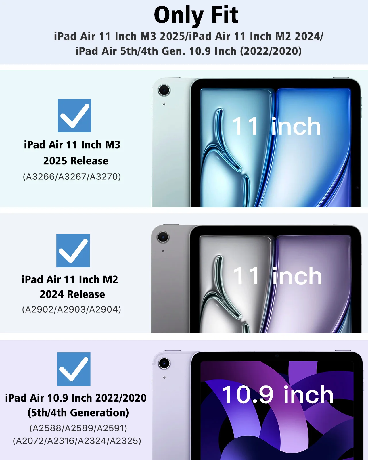 Case for iPad Air 11 Inch (M3/M2-2025/2024),iPad Air 5th/4th Generation Case (2022/2020) 10.9 Inch,Slim TPU Clear Transparent