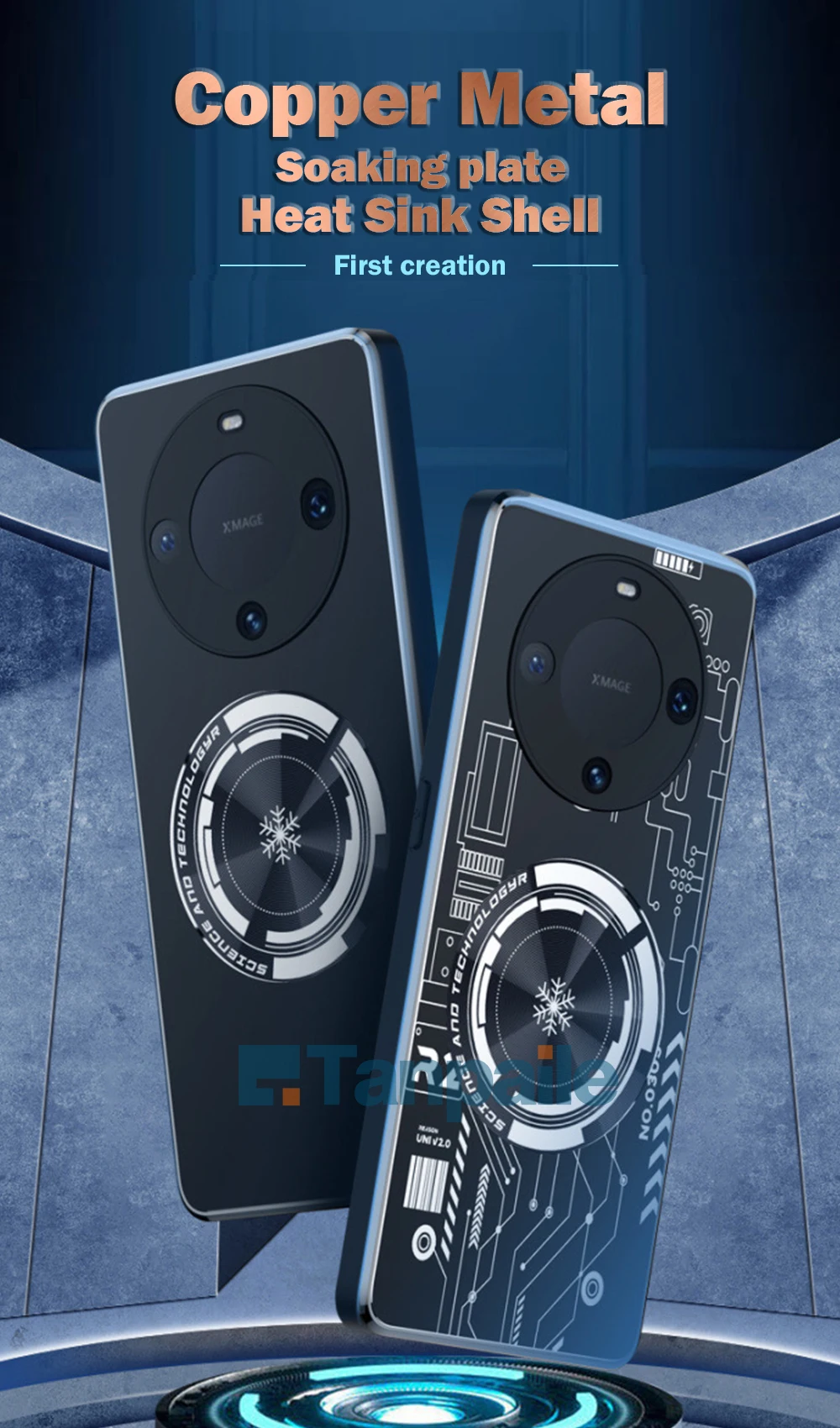 Magnetic Cooling Phone Case For Huawei Mate 60 Pro 50 40 30 Shockproof Copper Heat Dissipation Metal Back Cover