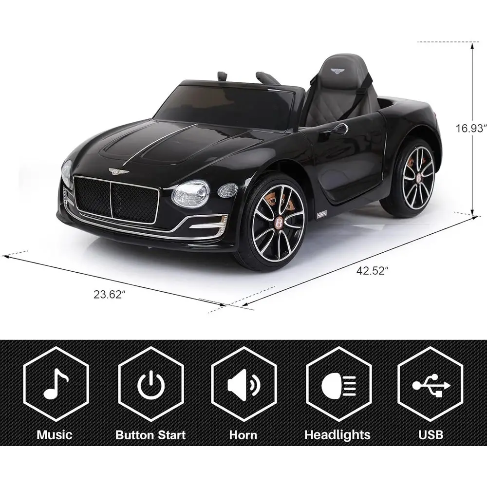 Auto elettrica Bentley da 12 V per bambini con telecomando, auto per bambini EXP12 per guidare un veicolo da giro alimentato a batteria con 4 ruote, Foo