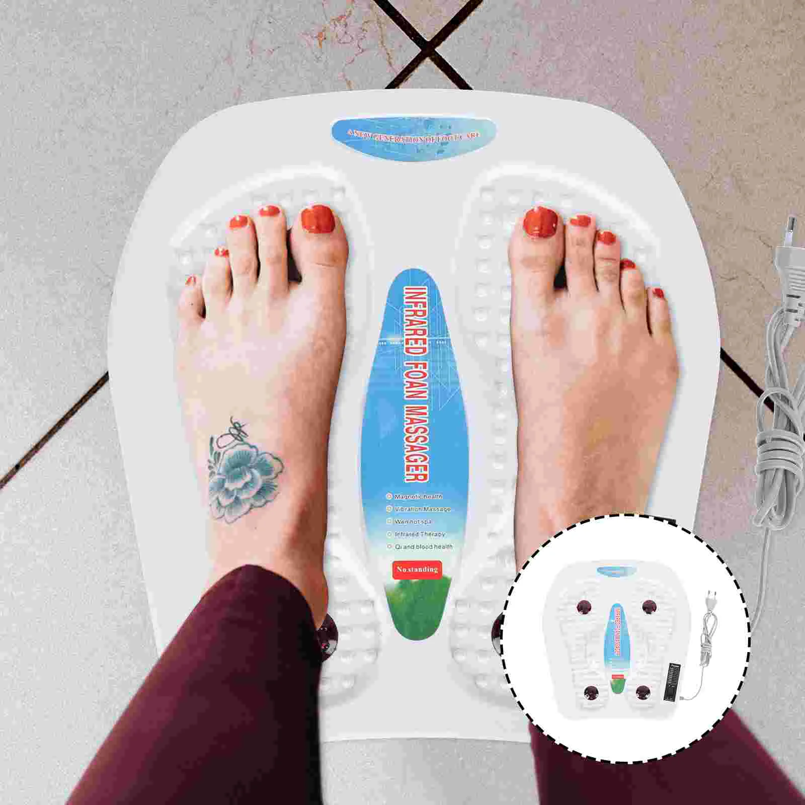 

Foot Massage Machine Far Foot Massager Multifunctional Foot Kneading Heating Massager 34X31CM EU Plug