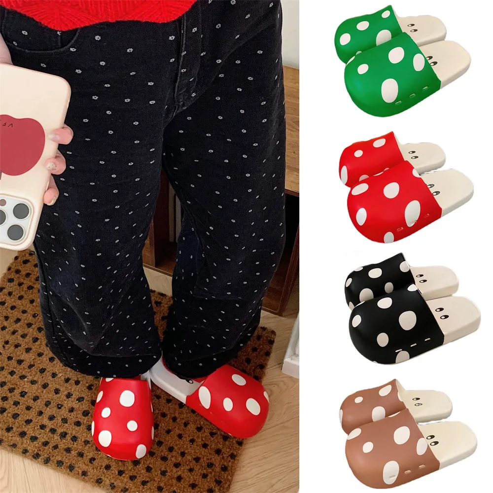 Cartoon Mushroom Sandals Marioed Toads Summer Slippers Round Toe Closed Toe EVA Mules Clogs Platform Slides Shoes for Women