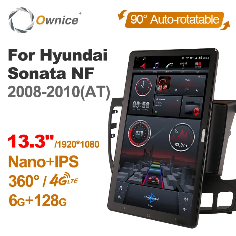 

TS10 Android 12.0 Ownice Car Radio Auto for Hyundai Sonata NF 2008-2010 13.3" No DVD Support USB Tesla Style Nano 1920*1080