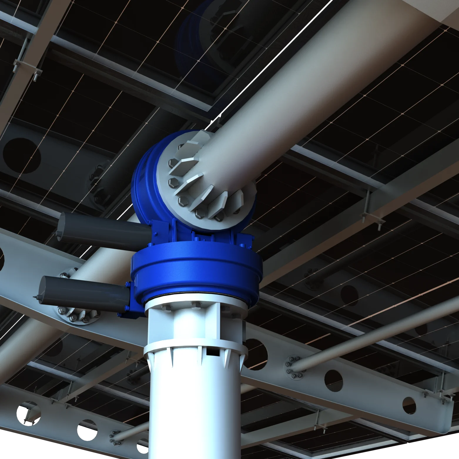 Renewable Energy Steel Structure Dual Axis Sun Tracker Customized Design Manufacture with GPS for 12pv Ground Mounting
