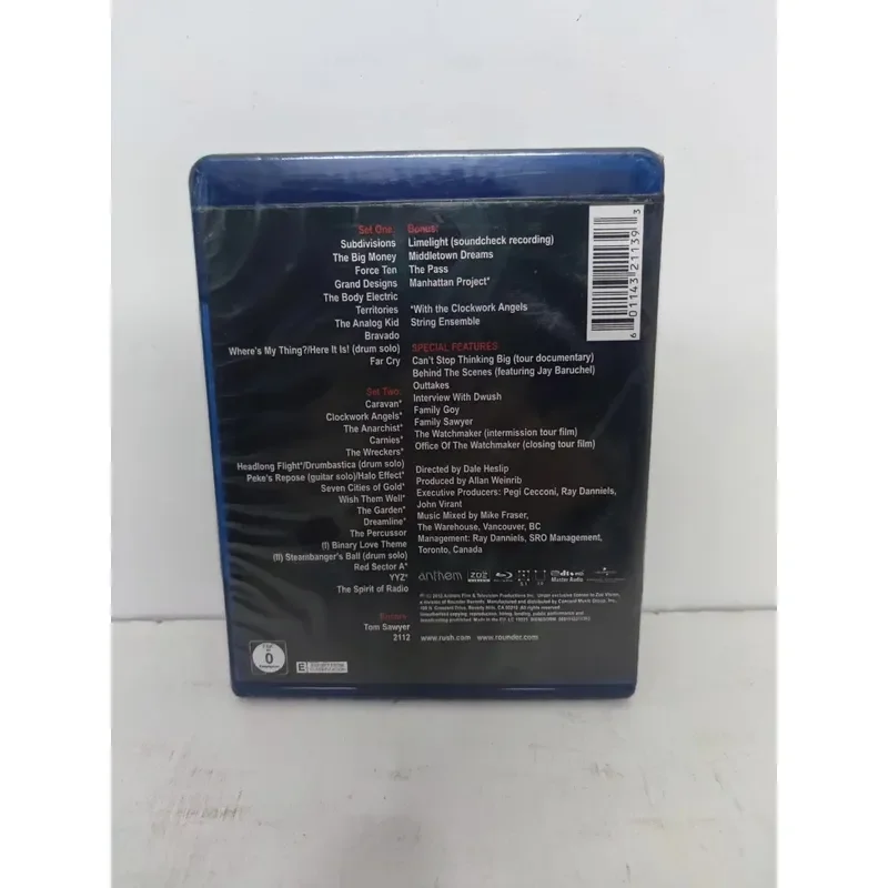 Blu-ray Disc Rush Live Concert Performance Video