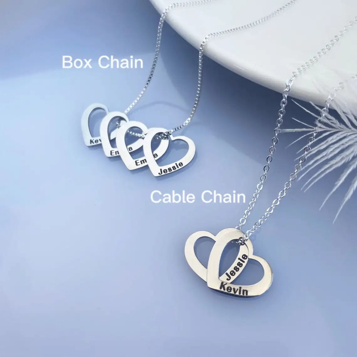 Custom Personalized Engrave Heart-shaped Name Stainless Steel Charms Pendant Necklace Women Jewelry Mother's Day Family Gift