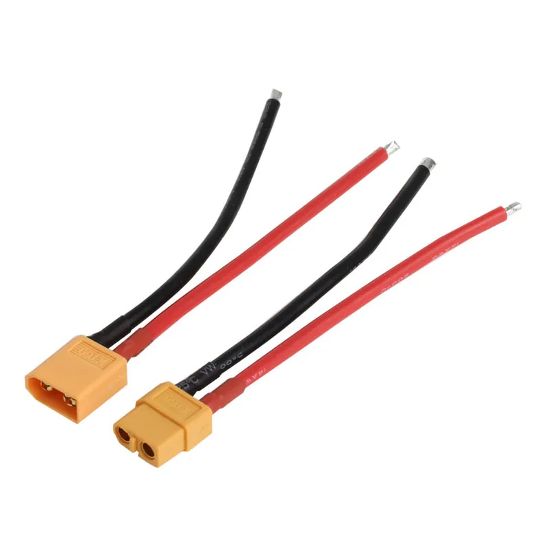 

Q0KB 2 шт. Батарея XT60 штекер, штекер разъема с силиконовым проводом 14 AWG