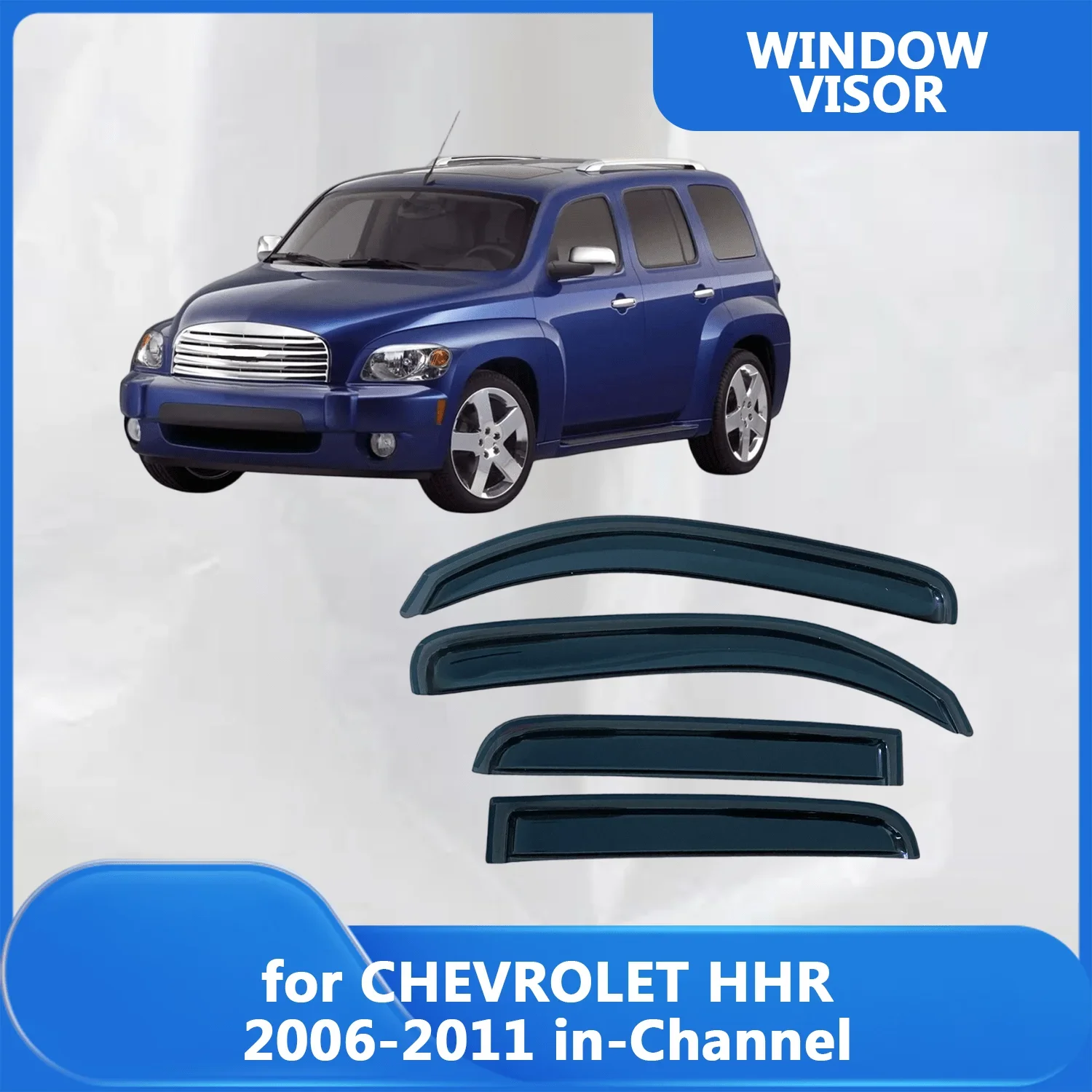 

Window Visor for CHEVROLET HHR 2006 2007 2008 2009 2010 2011 In-Channel style Rain Guard Side Vent Deflector Weathershield