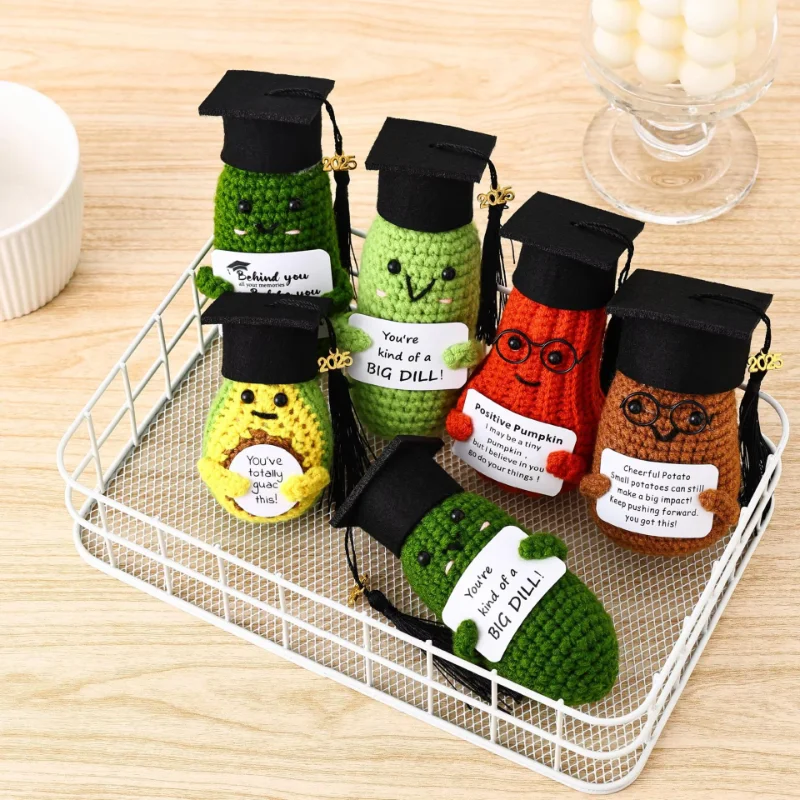 Новая позитивная энергия, шляпа доктора, кукла-картофель с картой, украшение для дома, вязаные крючком картофельные куклы, орнамент, рождественские подарки