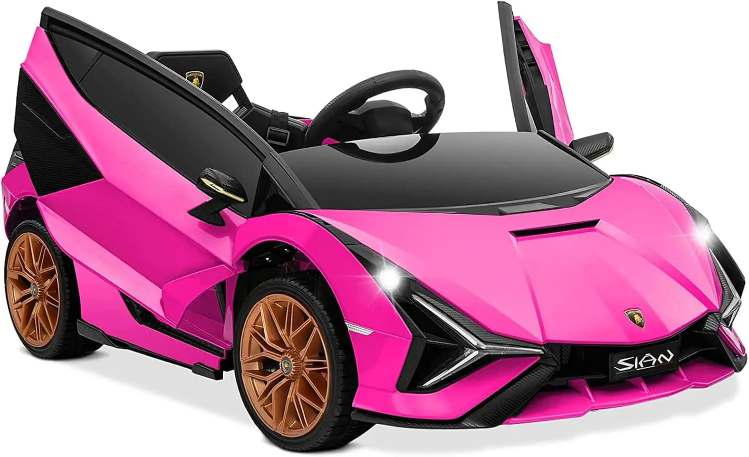 Child 12V Licensed Lamborghini SIAN Ride Car Electric Vehicle Toddler Remote Control Battery Toy Music Horn Two Speeds Suspensio