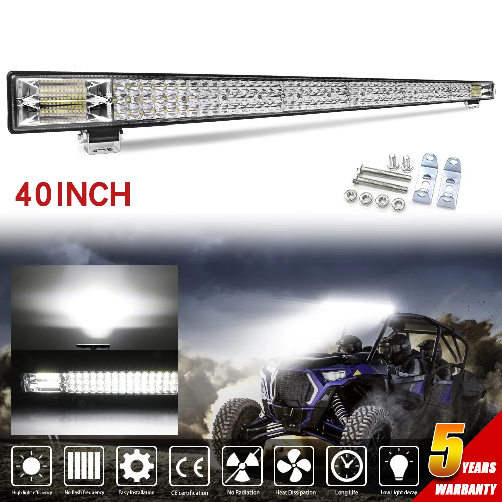 

12inch-40inch Car LED Light Bar Spot Flood Led Bar for Car SUV Off Road Work Light 12V-30V 3-Row 6500K